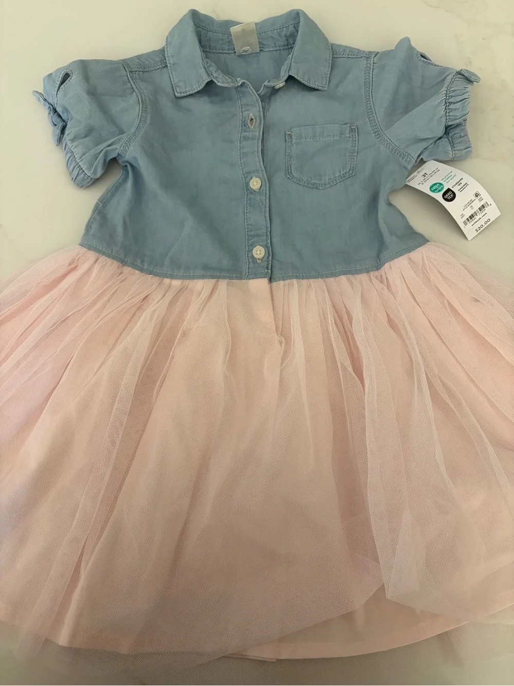 OshKosh B'gosh Light Blue Chambray Button-Front dress 3T NWT